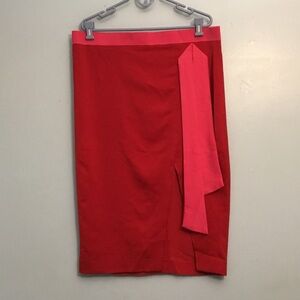 OLARS GRACE Chic Women's Red Pencil Skirt